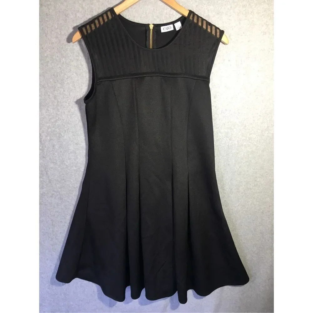 Womens Cato Dress Professional Black Career Work Business Casual Sheer Detailing